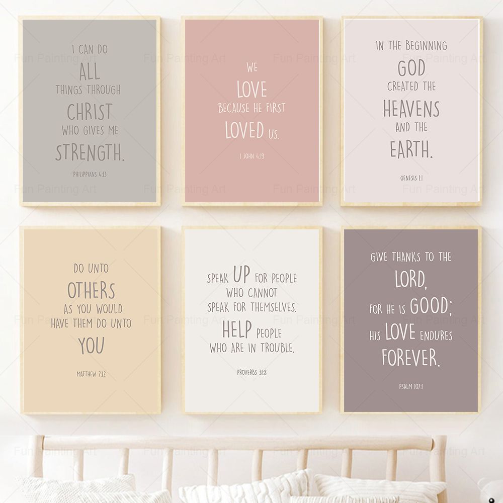 School Kids Education Quotes - เด็กข้อพระคัมภีร์คําคมพิมพ์คริสเตียนการศึกษาโปสเตอร์พระเยซู Wall Art ภาพวาดผ้าใบวันอาทิตย์โรงเรียนโบสถ์ Nursery Decor