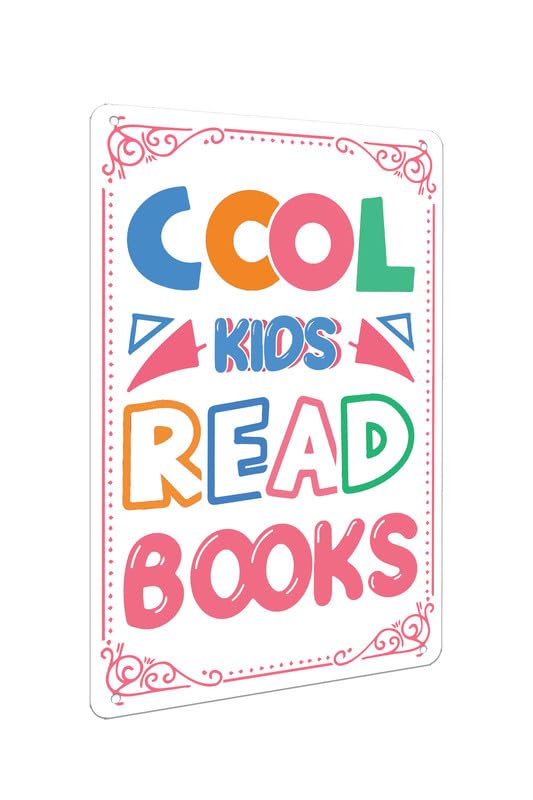 School Kids Education Quotes - ป้ายโลหะคำคมการอ่านหนังสือสำหรับเด็กเท่ๆ ป้ายคำคมการอ่านหนังสือ งานศิลปะตกแต่งผนังเพื่อการศึกษาสำหรับห้องสมุด ห้องอ่านหนังสือ โรงเรียน และตกแต่งผนังบ้าน