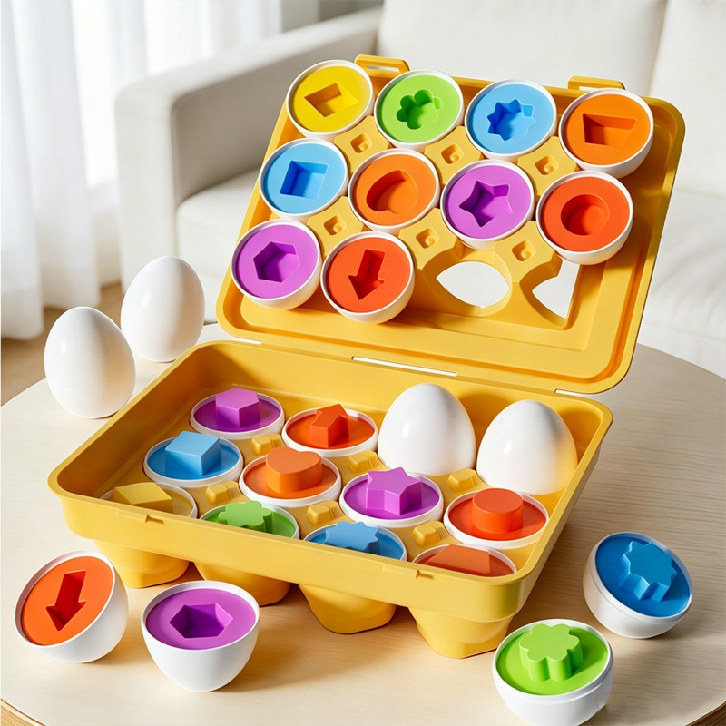 Kids Educational Game 2 - เกมมอนเตสซอรี่ของเล่นเด็กสมาร์ทรูปไข่จับคู่ปริศนาสำหรับเด็กพัฒนาการของเล่นเด็กของเล่นเพื่อการศึกษาสำหรับเด็ก 1 2 3 4 ปี