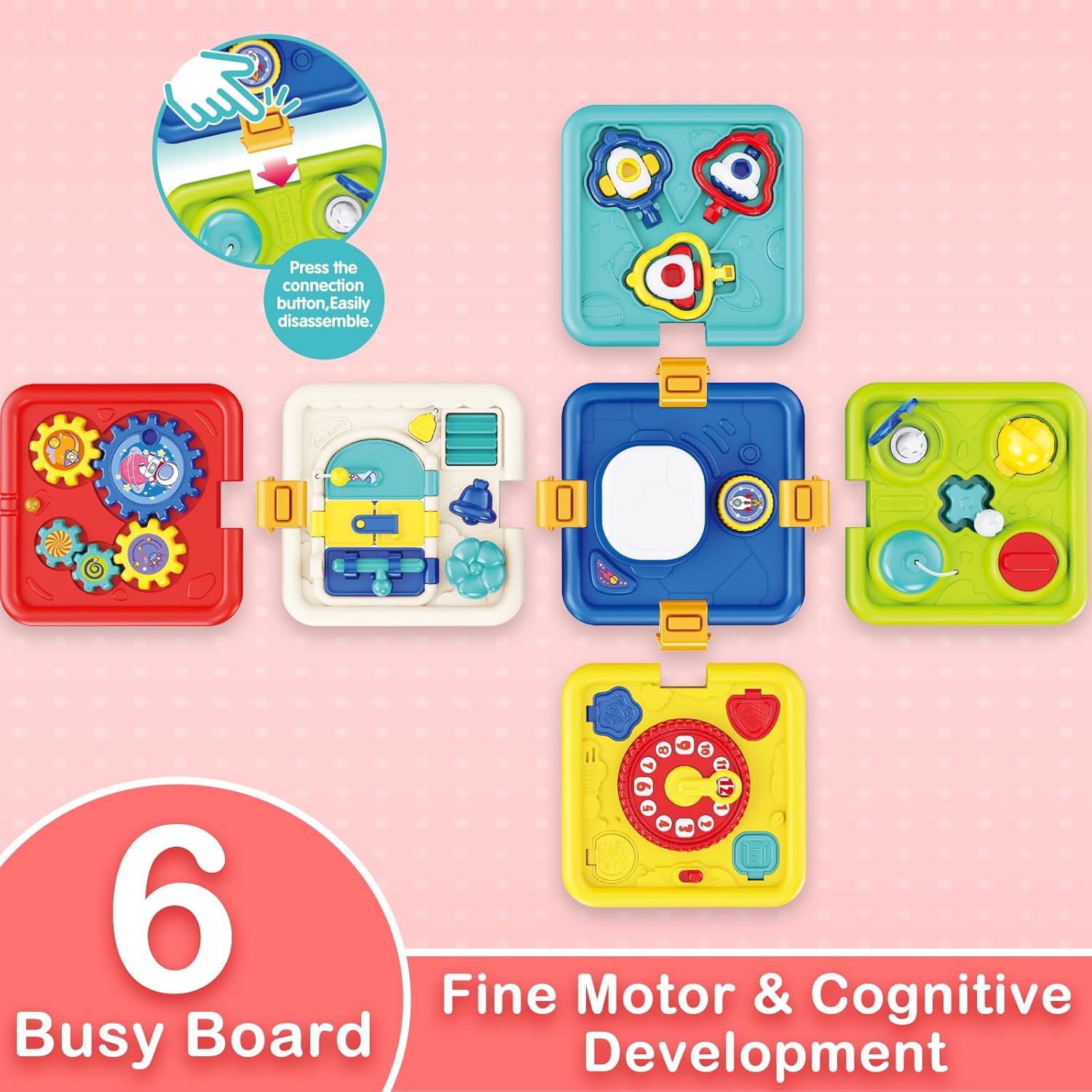 บอร์ดกิจกรรมมอนเตสซอรี่ 6-in-1 - Kids Education Yes บทวิจารณ์และราคา
